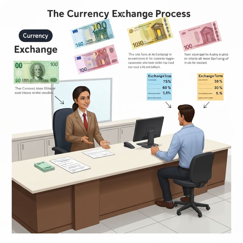 Editorial illustration about currencies and the Algerian dinar